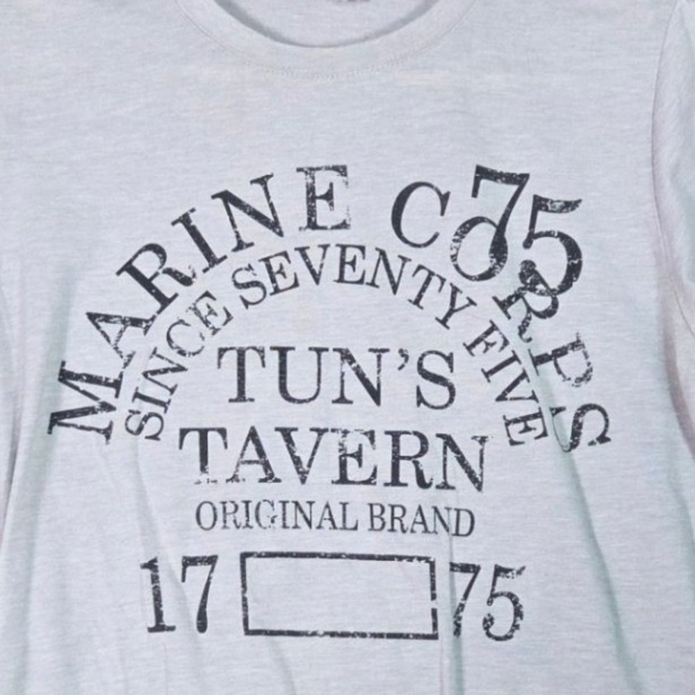 Next Level Graphic Tee Women S Gray Marine Corps Tun's Tavern Short Sleeve Shirt - Picture 1 of 4